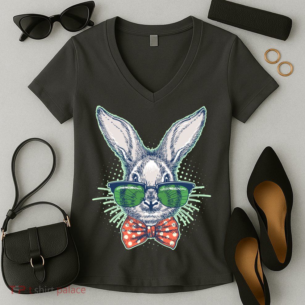 Mister Easter Bunny Matching Family Couple Women's V-Neck T-Shirt