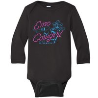 Megan Emo Cowgirl Am I Okay Baby Long Sleeve Bodysuit