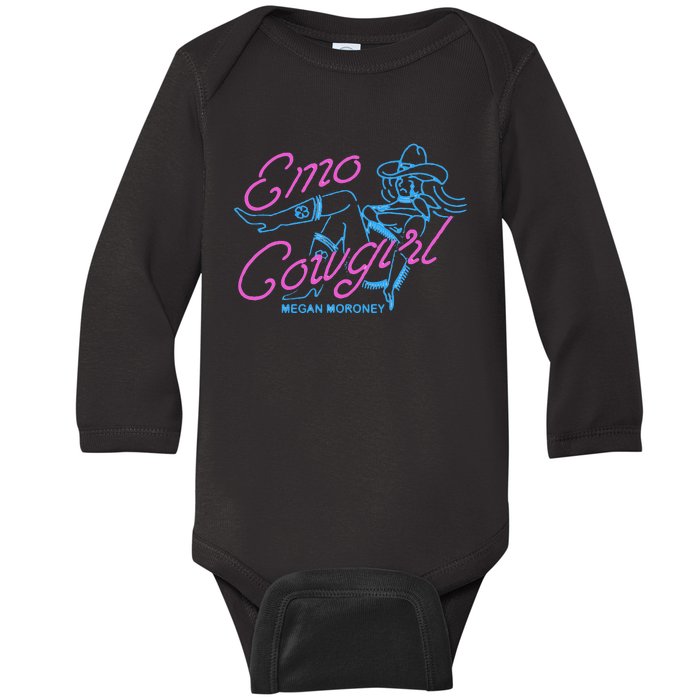 Megan Emo Cowgirl Am I Okay Baby Long Sleeve Bodysuit