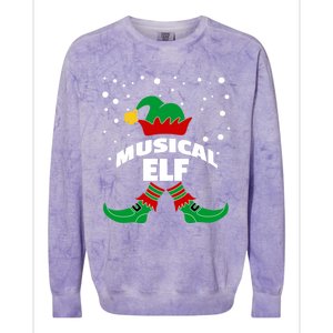 Musical Elf Christmas Family Group Pictures SantaS Helper Gift Colorblast Crewneck Sweatshirt