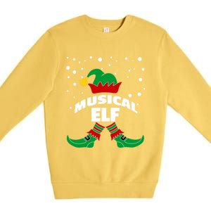 Musical Elf Christmas Family Group Pictures SantaS Helper Gift Premium Crewneck Sweatshirt