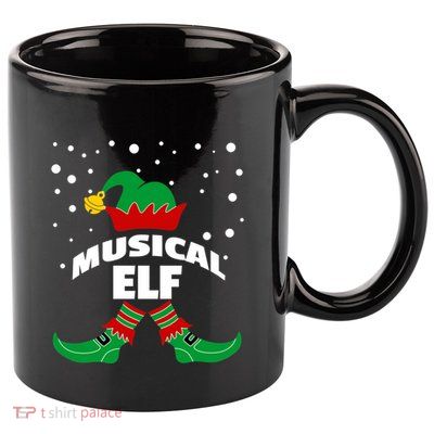Musical Elf Christmas Family Group Pictures SantaS Helper Gift 11oz C Handle Ceramic Mug