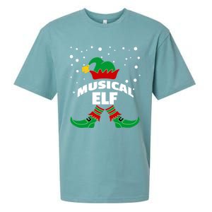 Musical Elf Christmas Family Group Pictures SantaS Helper Gift Sueded Cloud Jersey T-Shirt