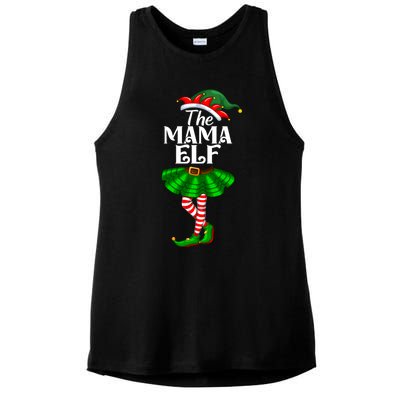 Mama Elf Christmas Costume Matching Family Mama Elf Squad Gift Ladies PosiCharge Tri-Blend Wicking Tank