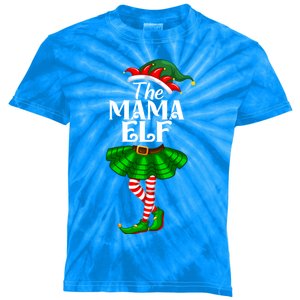 Mama Elf Christmas Costume Matching Family Mama Elf Squad Gift Kids Tie-Dye T-Shirt