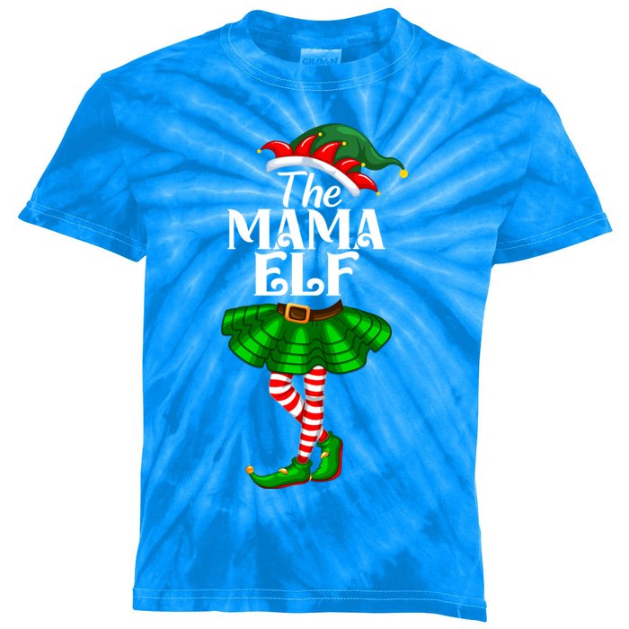 Mama Elf Christmas Costume Matching Family Mama Elf Squad Gift Kids Tie-Dye T-Shirt