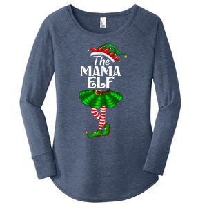 Mama Elf Christmas Costume Matching Family Mama Elf Squad Gift Women's Perfect Tri Tunic Long Sleeve Shirt