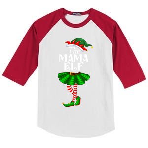 Mama Elf Christmas Costume Matching Family Mama Elf Squad Gift Kids Colorblock Raglan Jersey