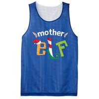 Mother Elf Christmas Elves Squad Mama Matching Elf Family Gift Mesh Reversible Basketball Jersey Tank