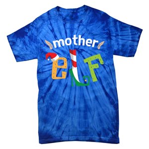 Mother Elf Christmas Elves Squad Mama Matching Elf Family Gift Tie-Dye T-Shirt