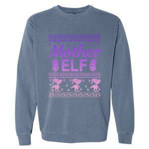 Mother Elf Christmas Family Ugly Xmas Christmas Gift Garment-Dyed Sweatshirt