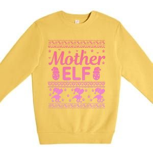 Mother Elf Christmas Family Ugly Xmas Christmas Gift Premium Crewneck Sweatshirt