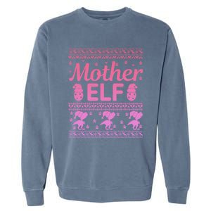 Mother Elf Christmas Family Ugly Xmas Christmas Gift Garment-Dyed Sweatshirt