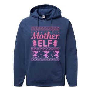 Mother Elf Christmas Family Ugly Xmas Christmas Gift Performance Fleece Hoodie