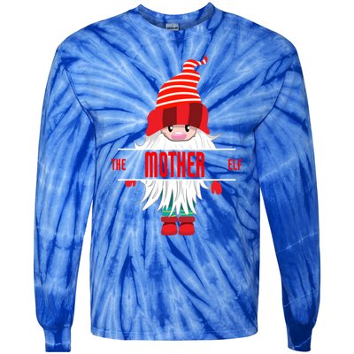 Mother Elf Christmas Pajama Mother Matching Family Group Gift Tie-Dye Long Sleeve Shirt