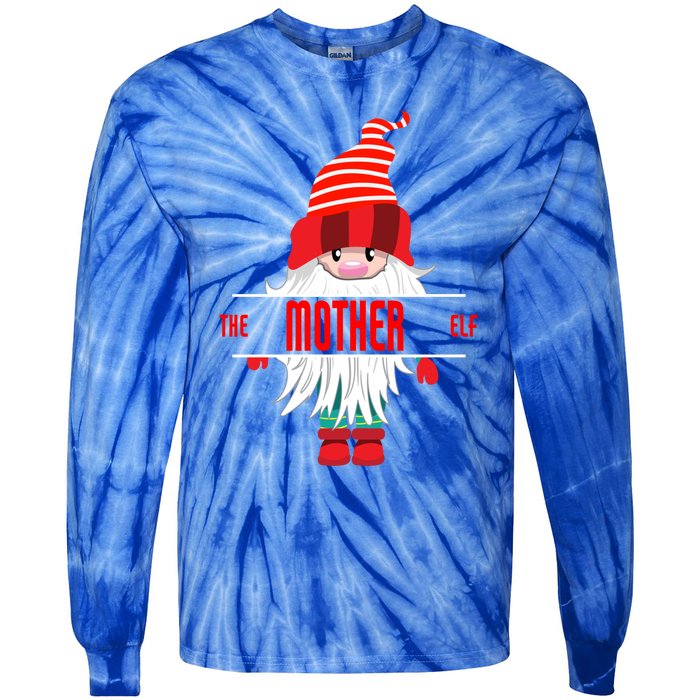 Mother Elf Christmas Pajama Mother Matching Family Group Gift Tie-Dye Long Sleeve Shirt