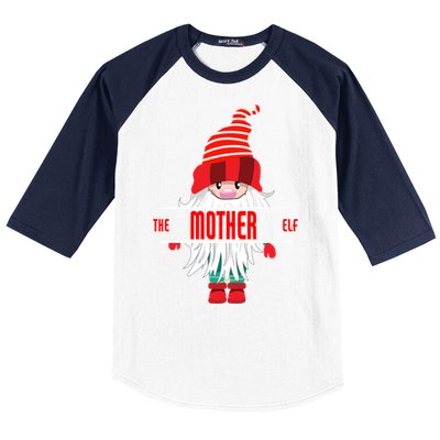 Mother Elf Christmas Pajama Mother Matching Family Group Gift Baseball Sleeve Shirt