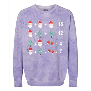 Math Equation Christmas Pajama Cool Teacher Santa Xmas Tree Colorblast Crewneck Sweatshirt