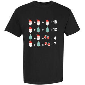 Math Equation Christmas Pajama Cool Teacher Santa Xmas Tree Garment-Dyed Heavyweight T-Shirt