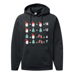 Math Equation Christmas Pajama Cool Teacher Santa Xmas Tree Performance Fleece Hoodie