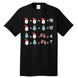 Math Equation Christmas Pajama Cool Teacher Santa Xmas Tree Tall T-Shirt