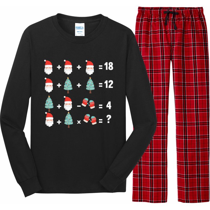 Math Equation Christmas Pajama Cool Teacher Santa Xmas Tree Long Sleeve Pajama Set