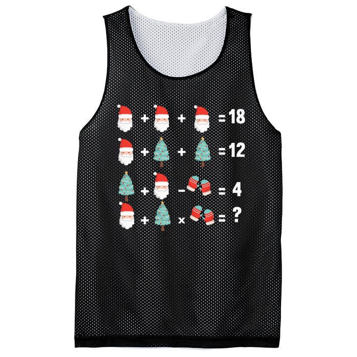 Math Equation Christmas Pajama Cool Teacher Santa Xmas Tree Mesh Reversible Basketball Jersey Tank