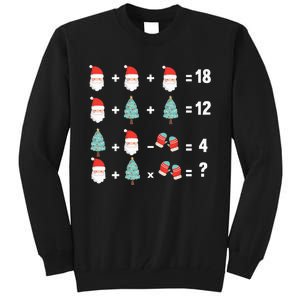 Math Equation Christmas Pajama Cool Teacher Santa Xmas Tree Tall Sweatshirt