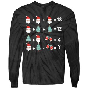 Math Equation Christmas Pajama Cool Teacher Santa Xmas Tree Tie-Dye Long Sleeve Shirt