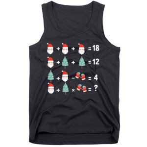 Math Equation Christmas Pajama Cool Teacher Santa Xmas Tree Tank Top