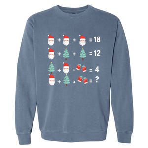 Math Equation Christmas Pajama Cool Teacher Santa Xmas Tree Garment-Dyed Sweatshirt