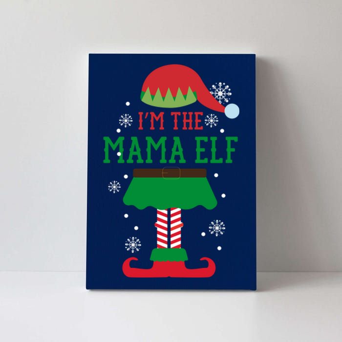 Mama Elf Christmas With Snowflakes Canvas