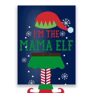 Mama Elf Christmas With Snowflakes Poster