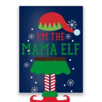 Mama Elf Christmas With Snowflakes Poster