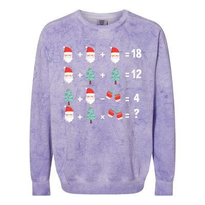 Math Equation Christmas Pajama Cool Teacher Santa XMas Tree Colorblast Crewneck Sweatshirt