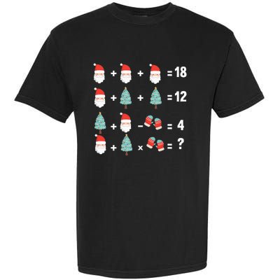 Math Equation Christmas Pajama Cool Teacher Santa XMas Tree Garment-Dyed Heavyweight T-Shirt