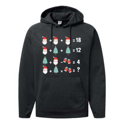 Math Equation Christmas Pajama Cool Teacher Santa XMas Tree Performance Fleece Hoodie