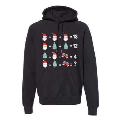 Math Equation Christmas Pajama Cool Teacher Santa XMas Tree Premium Hoodie