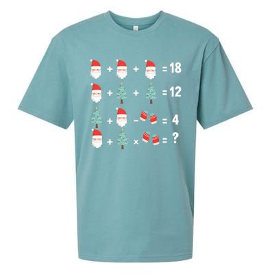 Math Equation Christmas Pajama Cool Teacher Santa XMas Tree Sueded Cloud Jersey T-Shirt