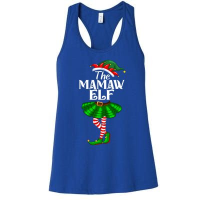 Mamaw Elf Christmas Costume Matching Family Mamaw Elf Squad Gift Women's Racerback Tank