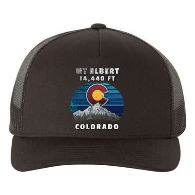 Mt Elbert Colorado Flag Mountain Styled Yupoong Adult 5-Panel Trucker Hat