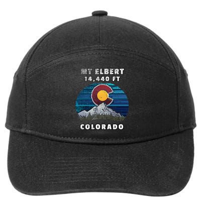 Mt Elbert Colorado Flag Mountain Styled 7-Panel Snapback Hat