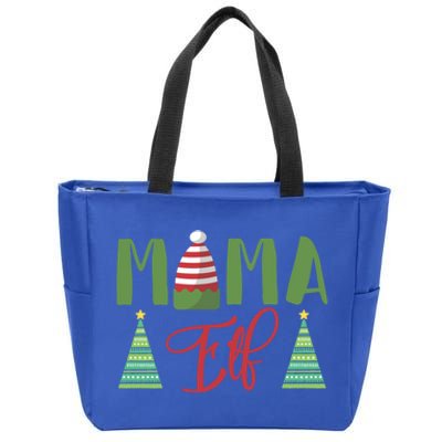 Mama Elf Christmas Elf Mother Mom Elf Funny Gift Zip Tote Bag