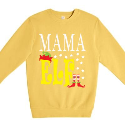 Mama Elf Christmas Funny Gift Ugly Xmas Mom Mothers Gift Premium Crewneck Sweatshirt