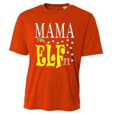 Mama Elf Christmas Funny Gift Ugly Xmas Mom Mothers Gift Cooling Performance Crew T-Shirt