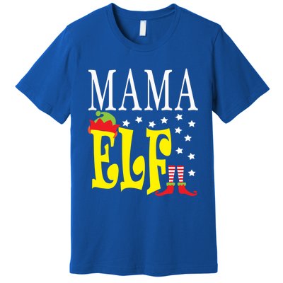 Mama Elf Christmas Funny Gift Ugly Xmas Mom Mothers Gift Premium T-Shirt