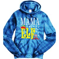 Mama Elf Christmas Funny Gift Ugly Xmas Mom Mothers Gift Tie Dye Hoodie