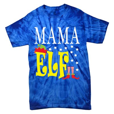 Mama Elf Christmas Funny Gift Ugly Xmas Mom Mothers Gift Tie-Dye T-Shirt