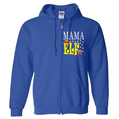 Mama Elf Christmas Funny Gift Ugly Xmas Mom Mothers Gift Full Zip Hoodie