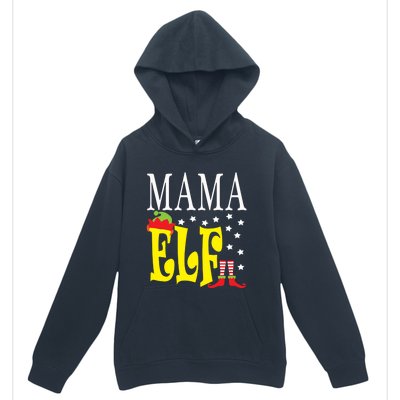 Mama Elf Christmas Funny Gift Ugly Xmas Mom Mothers Gift Urban Pullover Hoodie